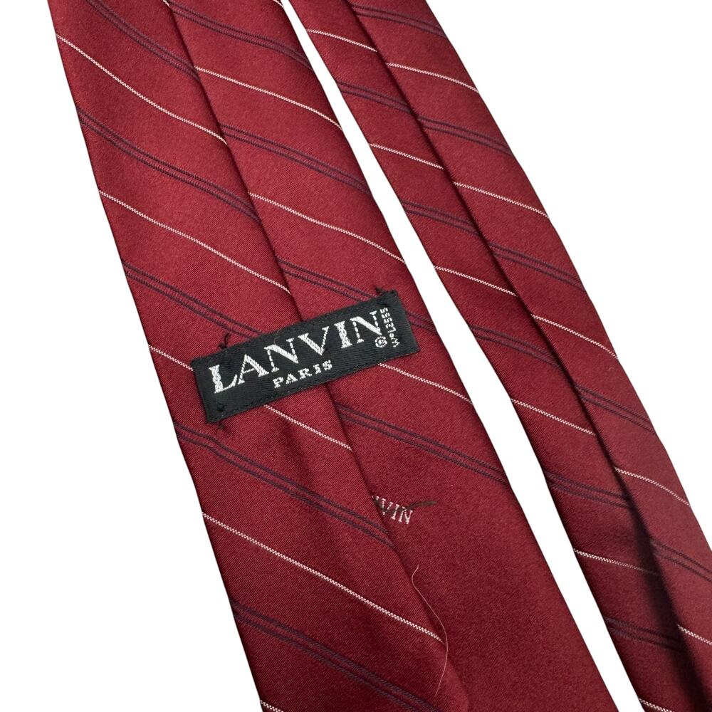 VTG 4-Piece Lot Designer Silk Neck Tie Dior Valentino Lanvin Balmain - Picture 6 of 8